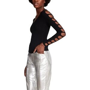 Steve Madden Black Lora Long cutout sleeve Sweater M